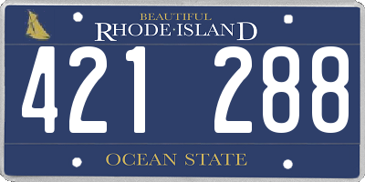 RI license plate 421288