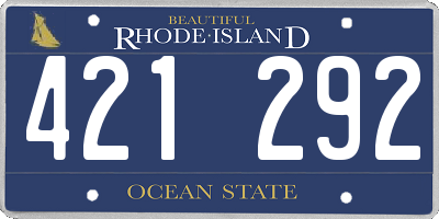 RI license plate 421292