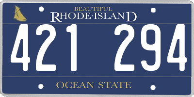 RI license plate 421294