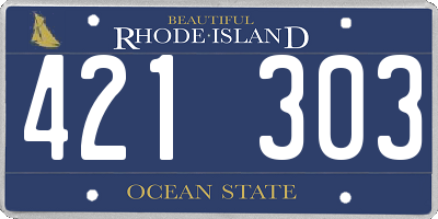 RI license plate 421303