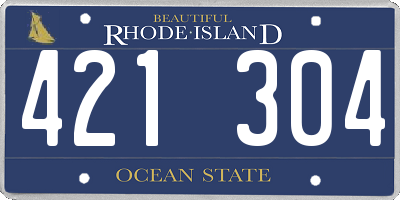 RI license plate 421304