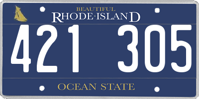 RI license plate 421305