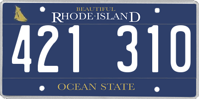 RI license plate 421310