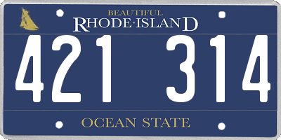 RI license plate 421314