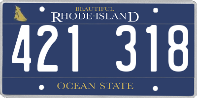 RI license plate 421318
