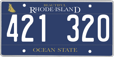 RI license plate 421320