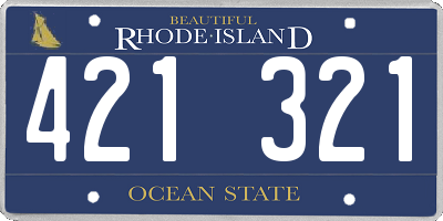 RI license plate 421321