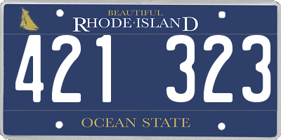 RI license plate 421323