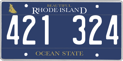 RI license plate 421324