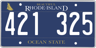 RI license plate 421325