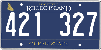 RI license plate 421327