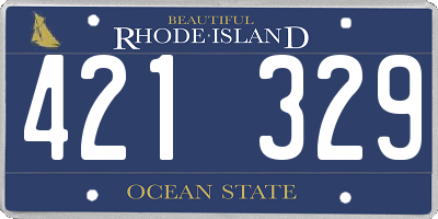 RI license plate 421329