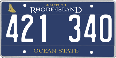 RI license plate 421340