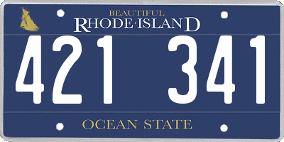 RI license plate 421341