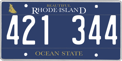 RI license plate 421344