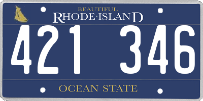 RI license plate 421346