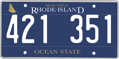 RI license plate 421351