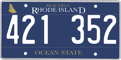 RI license plate 421352