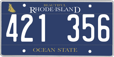 RI license plate 421356