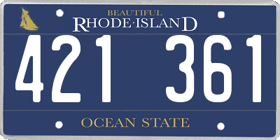 RI license plate 421361