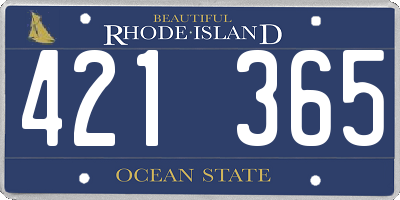 RI license plate 421365