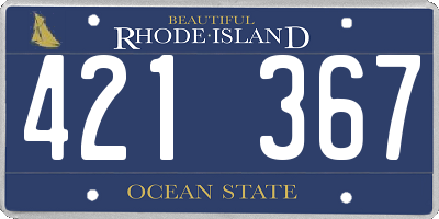 RI license plate 421367