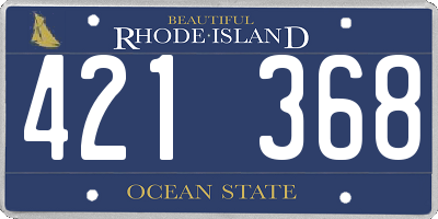 RI license plate 421368