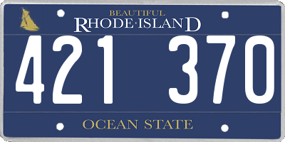 RI license plate 421370