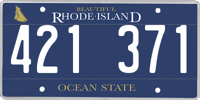 RI license plate 421371