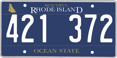 RI license plate 421372