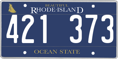 RI license plate 421373