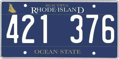 RI license plate 421376