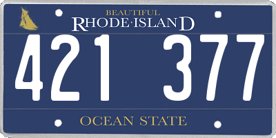 RI license plate 421377