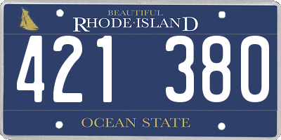 RI license plate 421380