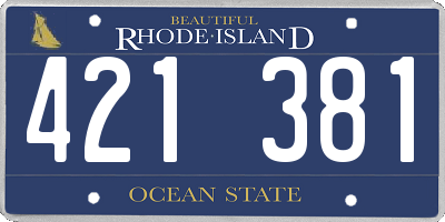 RI license plate 421381