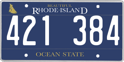 RI license plate 421384