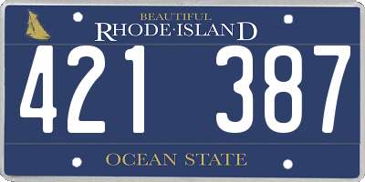 RI license plate 421387