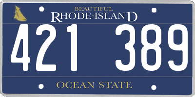RI license plate 421389