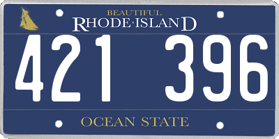RI license plate 421396