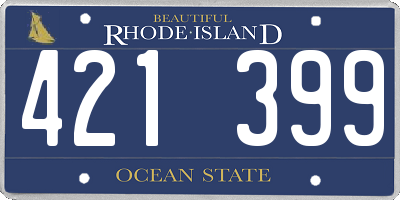 RI license plate 421399