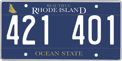 RI license plate 421401