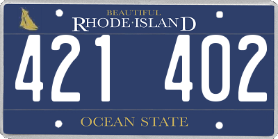 RI license plate 421402