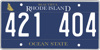 RI license plate 421404