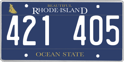 RI license plate 421405