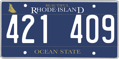 RI license plate 421409