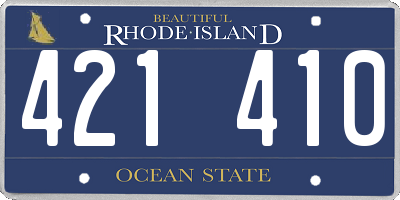 RI license plate 421410
