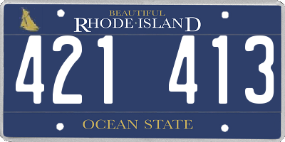 RI license plate 421413
