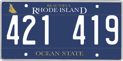 RI license plate 421419