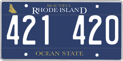RI license plate 421420