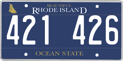 RI license plate 421426